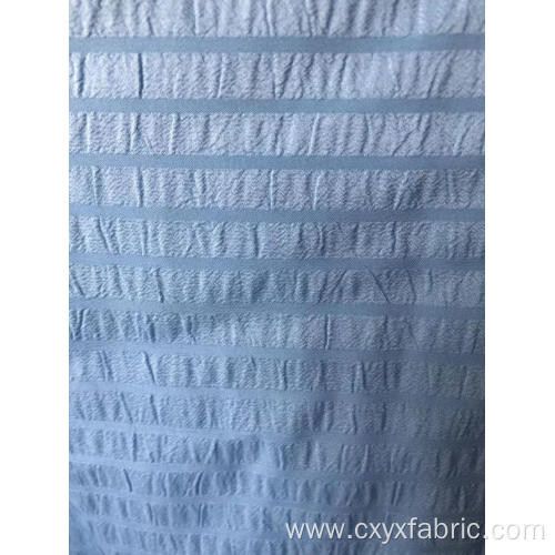 polyester mechanical seersucker fabric in dyed